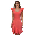 Load image into Gallery viewer, Alexander McQueen Coral Compact Knit Mini Ruffle Dress