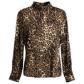 Load image into Gallery viewer, Nili Lotan Brown / Black Leopard Print Silk Blouse
