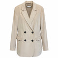 Load image into Gallery viewer, Peserico Beige Double Breasted Velvet Corduroy Blazer Jacket