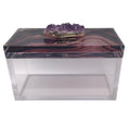Load image into Gallery viewer, Kimberly McDonald Purple / Clear Stone Embellished Decorative Lucite Box