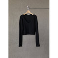 Load image into Gallery viewer, ANNIS RACHEL BLACK CROPPED V-NECK RIBBED TOP