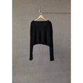 Load image into Gallery viewer, ANNIS RACHEL BLACK CROPPED V-NECK RIBBED TOP