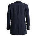 Load image into Gallery viewer, Veronica Beard Navy / White Stripe Taylor Lace Up Side Blazer