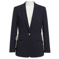 Load image into Gallery viewer, Veronica Beard Navy / White Stripe Taylor Lace Up Side Blazer