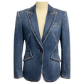 Load image into Gallery viewer, Alexander McQueen Blue Medium Wash One Button Denim Jacket