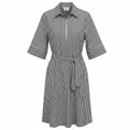 Load image into Gallery viewer, Akris Punto Navy Blue / White Striped Cotton Dress with Belt