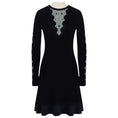 Load image into Gallery viewer, Alexander McQueen Black Mesh Paneled Trapeze Midi Dress