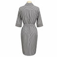 Load image into Gallery viewer, Akris Punto Navy Blue / White Striped Cotton Dress with Belt