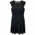 Load image into Gallery viewer, Akris Punto Black Keyhole Detail Velvet Dot Pattern Sheer Cotton Layered Dress