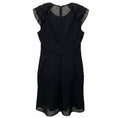 Load image into Gallery viewer, Akris Punto Black Keyhole Detail Velvet Dot Pattern Sheer Cotton Layered Dress