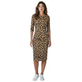 Load image into Gallery viewer, Alice + Olivia Tan / Black Delora Fitted Leopard Print Dress