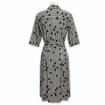 Load image into Gallery viewer, Akris Punto Black / White Stripe and Polka Dot Print Cotton Midi Dress with Belt