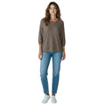 Load image into Gallery viewer, Amina Rubinacci Taupe / Silver Micro Sequined Three Quarter Sleeved Linen and Cotton Knit Sweater