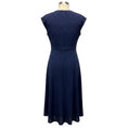 Load image into Gallery viewer, Ba&sh Blue Inaia Asymmetric Jacquard Midi Dress with Keyhole Detail