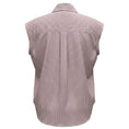 Load image into Gallery viewer, Brunello Cucinelli Lavender / White Striped Cotton and Silk Top with Monili