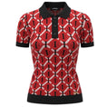 Load image into Gallery viewer, Dsquared2 Navy / White / Red Geometric Knit Cardigan Sweater and Polo Top Set