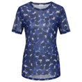 Load image into Gallery viewer, Dries Van Noten Blue Circle Print Short Sleeved Sheer Mesh Tulle Top