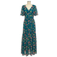 Load image into Gallery viewer, Eywasouls Malibu Green Flower Dream Maria Chiffon Maxi Dress