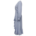 Load image into Gallery viewer, Evi Grintela Light Blue / White Striped Cotton Wrap Midi Dress