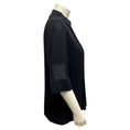 Load image into Gallery viewer, Emilio Pucci Black Pleated Three Quarter Sleeved Knit Sweater with Mesh Detailed Sleeves