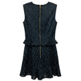 Load image into Gallery viewer, Erdem Black / White Embroidered Polka Dot Sleeveless Peplum Ruffle Hem Dress