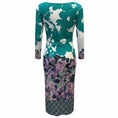 Load image into Gallery viewer, Etro Green / Purple Multi Floral Printed Long Sleeved Jersey Midi Dress