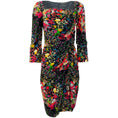 Load image into Gallery viewer, Etro Black Multi Floral Ruched Dress