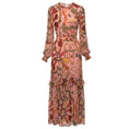 Load image into Gallery viewer, Farm Rio Blush Pink / Gold Metallic Print Chiffon Maxi Dress