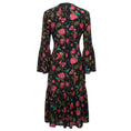 Load image into Gallery viewer, Figue Black / Pink Multi Floral Printed Silk Wrap Dress