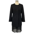 Load image into Gallery viewer, Jil Sander Black Multi Speckled Wool Coat with Sheer Silk Chiffon Hem