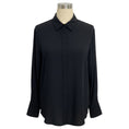 Load image into Gallery viewer, Joseph Black Long Sleeved Silk Button Front Blouse
