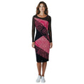 Load image into Gallery viewer, Jean Paul Gaultier Soleil Black / Pink Printed Long Sleeved Mesh Tulle Midi Dress