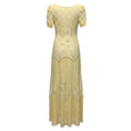 Load image into Gallery viewer, LoveShackFancy Pale Yellow Short Sleeved Lace and Eyelet Maxi Dress