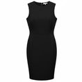 Load image into Gallery viewer, Pearl by Lela Rose Black Sleeveless Fitted Stretch Midi Dress