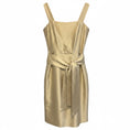 Load image into Gallery viewer, Max Mara Champagne Metallic Pure Raw Silk Sleeveless Cocktail Dress with Belt