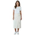 Load image into Gallery viewer, Moncler White Cotton Wrap Midi Skirt with Logo Belt