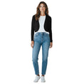 Load image into Gallery viewer, Oscar de la Renta Navy Blue Cropped Cashmere and Silk Knit Sweater with Open Front