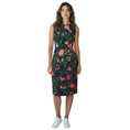 Load image into Gallery viewer, Oscar de la Renta Pink / Navy / Green Multi Camellia Poplin Midi Dress