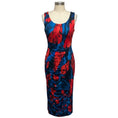 Load image into Gallery viewer, Peter Pilotto Blue / Red Sleeveless Jersey Stretch Midi Dress