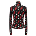 Load image into Gallery viewer, Proenza Schouler Black / White / Red Multi Lightning Bolt Patterned Long Sleeved Silk Knit Pullover Sweater