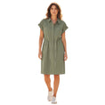 Load image into Gallery viewer, Peserico Sage Green Monili Bead Embellished Short Sleeved Cotton Stretch Dress