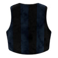 Load image into Gallery viewer, Rosa Mosa Navy / Black Shearling Vest with Tie Front