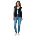 Load image into Gallery viewer, Rosa Mosa Navy / Black Shearling Vest with Tie Front