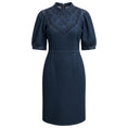 Load image into Gallery viewer, Sea New York Dark Blue Embroidered Short Sleeved Denim Dress