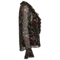 Load image into Gallery viewer, See by Chloe Black Multicolor Floral Printed Sheer Silk Chiffon Blouse with Cami