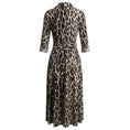 Load image into Gallery viewer, Samantha Sung Brown / White Leopard Print Cotton Midi Dress with Belt