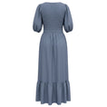 Load image into Gallery viewer, Sea New York Slate Blue Short Sleeved Smocked Maxi Dress