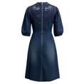 Load image into Gallery viewer, Sea New York Dark Blue Embroidered Short Sleeved Denim Dress