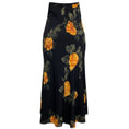Load image into Gallery viewer, Simone Rocha Black / Yellow Multi Floral Printed Silk Maxi Skirt with Draped Detail