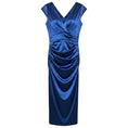 Load image into Gallery viewer, Talbot Runhof Blue Ruched Silk Taffeta Cocktail Dress